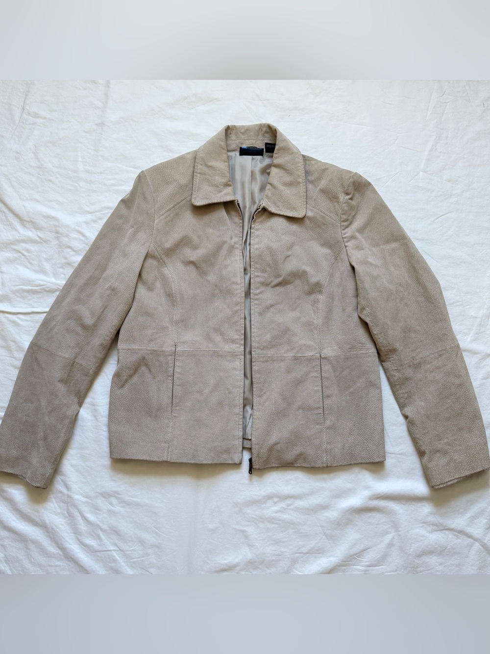 Vintage Relativity Tan Suede Leather Zip Jacket